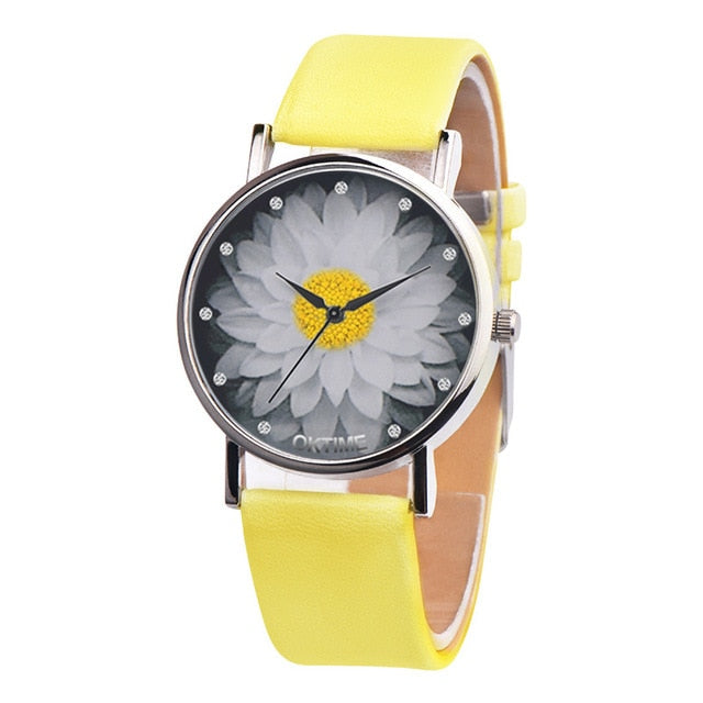 New Fashion Ladies Watch Womens Flower Casual Leather Analog Quartz Wrist Watches Quartz Clock Gifts Relogio Feminino 2018  A65