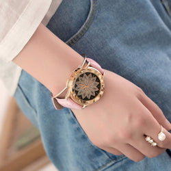 2018 Fashion Ladies Watch Women Leather Strap Rhinestone Quartz Women's Watch Gift Rose Gold Clock reloje mujer montre femme