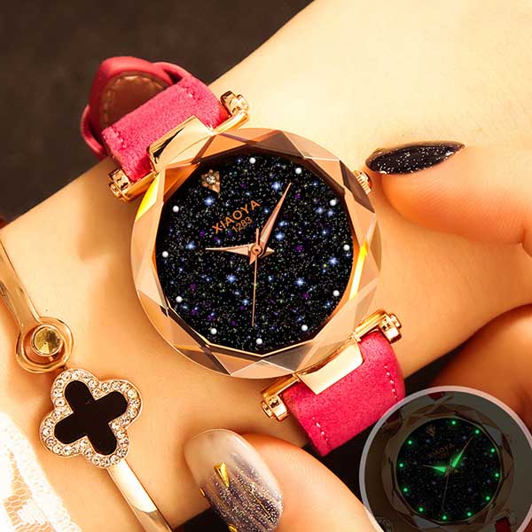 Ladies Watch 2018 New Casual Fashion Quartz Watch Starry Sky Multicolor Leather Wristwatch Simple Designer Women Clock Orologio