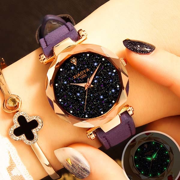 Ladies Watch 2018 New Casual Fashion Quartz Watch Starry Sky Multicolor Leather Wristwatch Simple Designer Women Clock Orologio