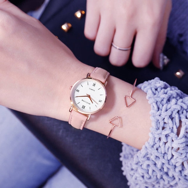 2019 Luxury Brand Women's Watch Simple Style Leather Band Quartz Watch Fashion Wristwatch Ladies Watches Clock For Women