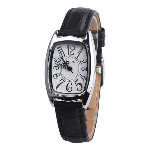 OKTIME Fashion Casual Chic Retangle Womens Leather Band Analog Alloy Quartz Wrist watch women luxury brand famous bayan saat